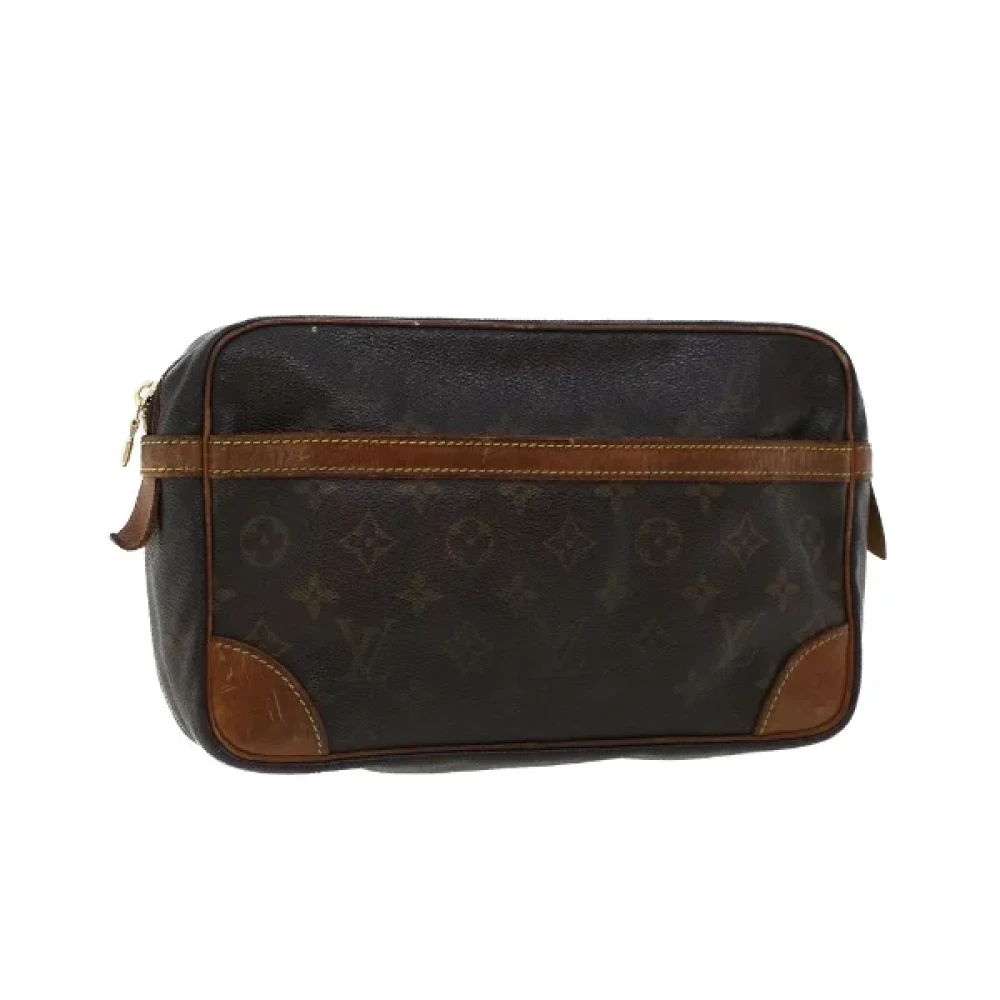 Brukt Brunt Lerret Louis Vuitton Compiegne Clutch Bag