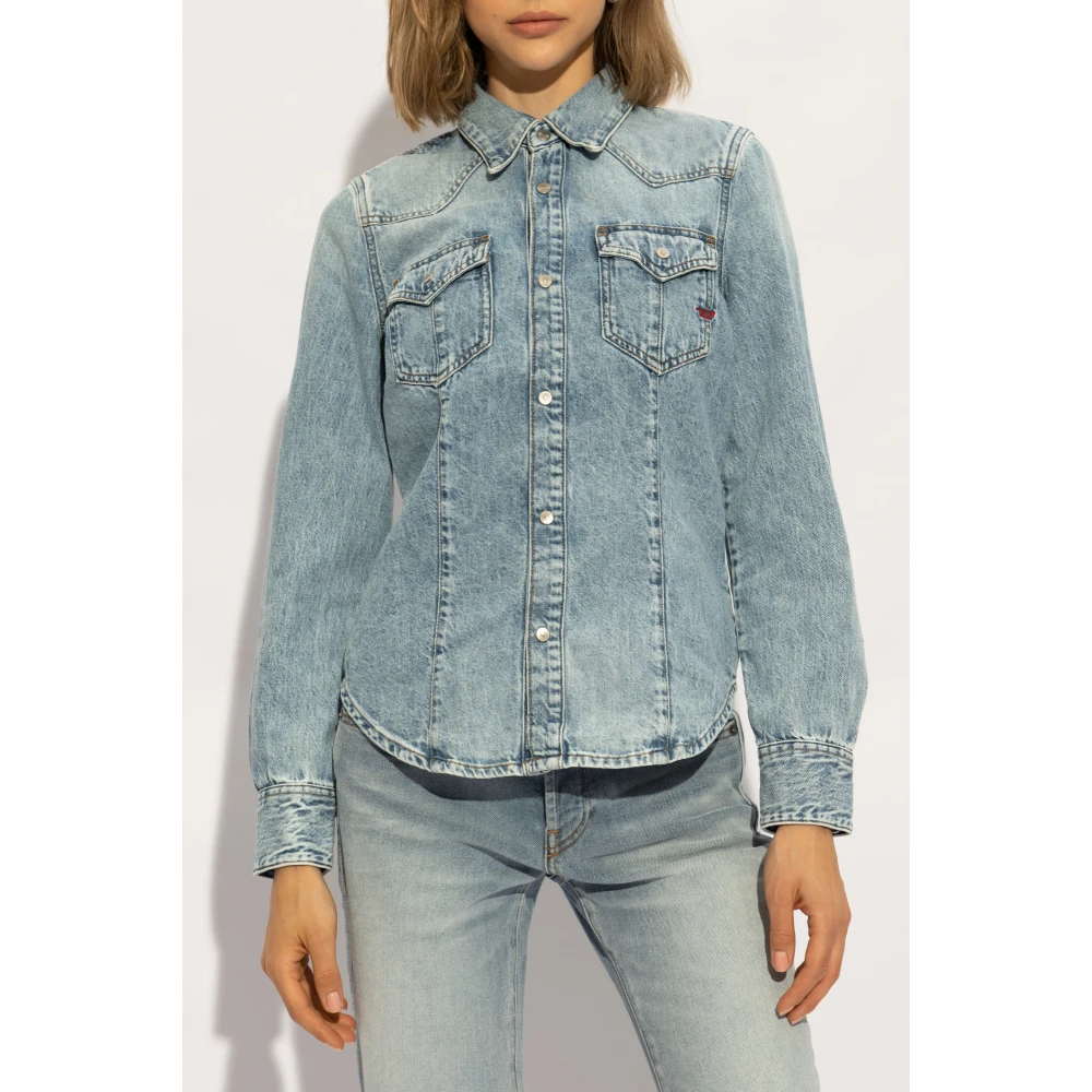 Diesel Denim overhemd De-Waves Blue Dames