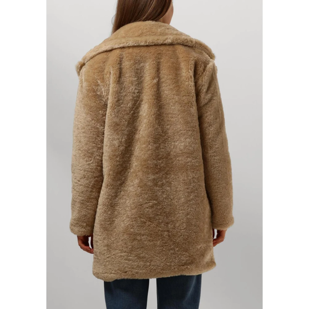 Notre-v Beige Teddy Jas voor Stijlvolle Winter Brown Dames