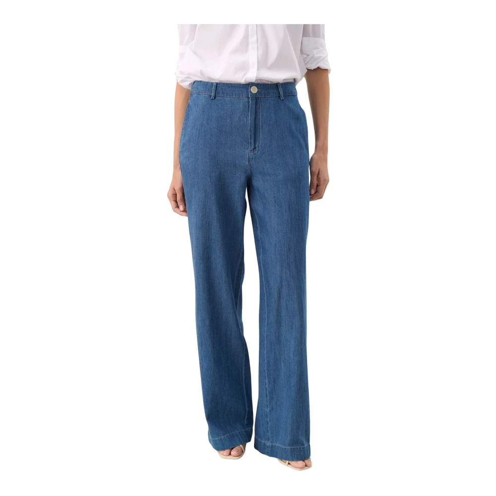Part Two Wijde Pijp Jeans Medium Blue Denim Blue Dames