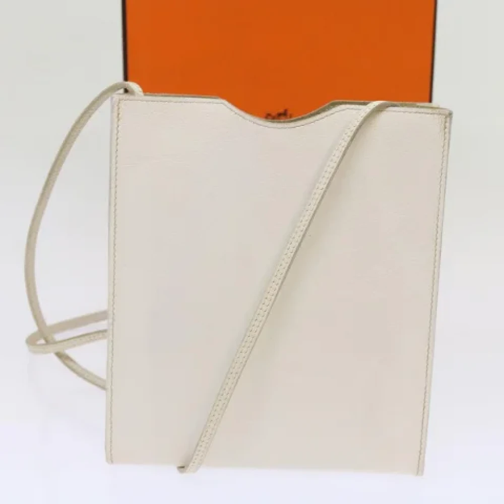 Hermès Vintage Pre-owned Leather shoulder-bags White Dames