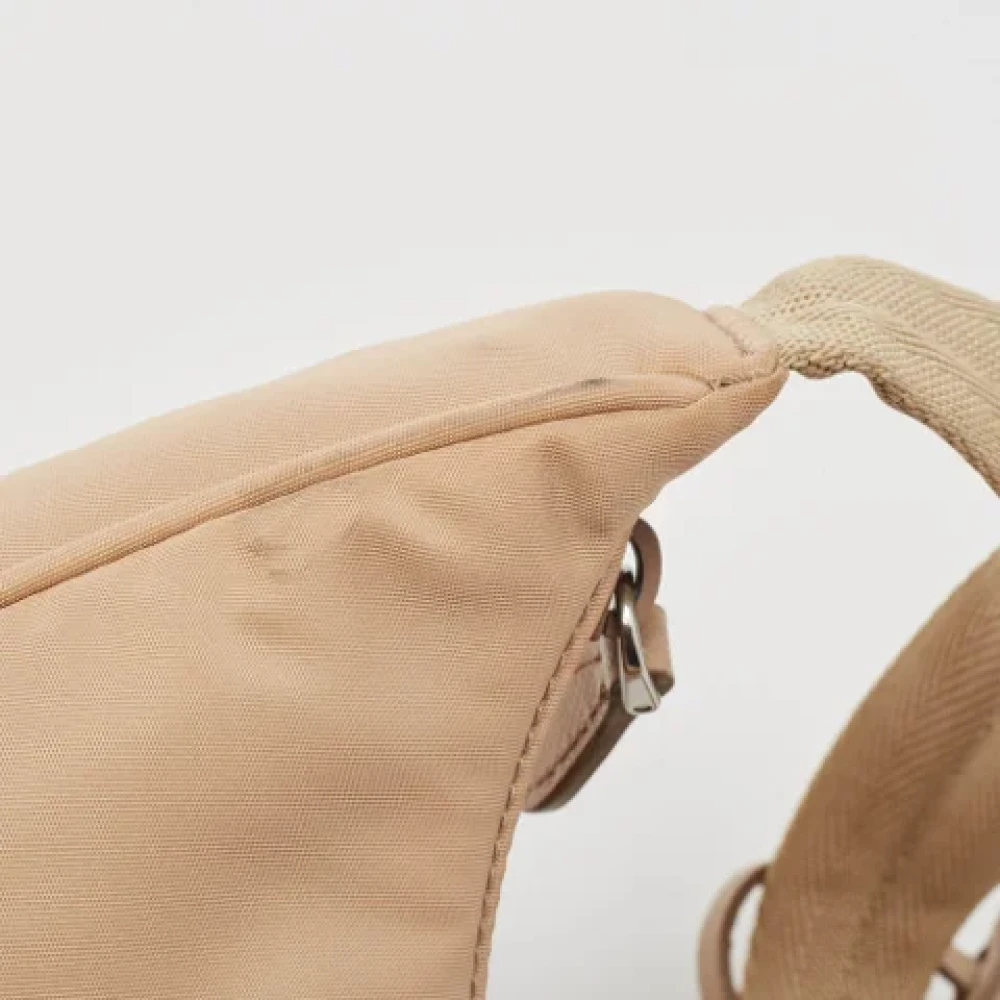 Prada Vintage Pre-owned Nylon prada-bags Beige Dames