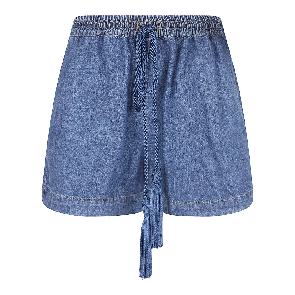 Valentino Garavani Women's Blue Denim Chambray Shorts - Denim Shorts - Xs - Shorts