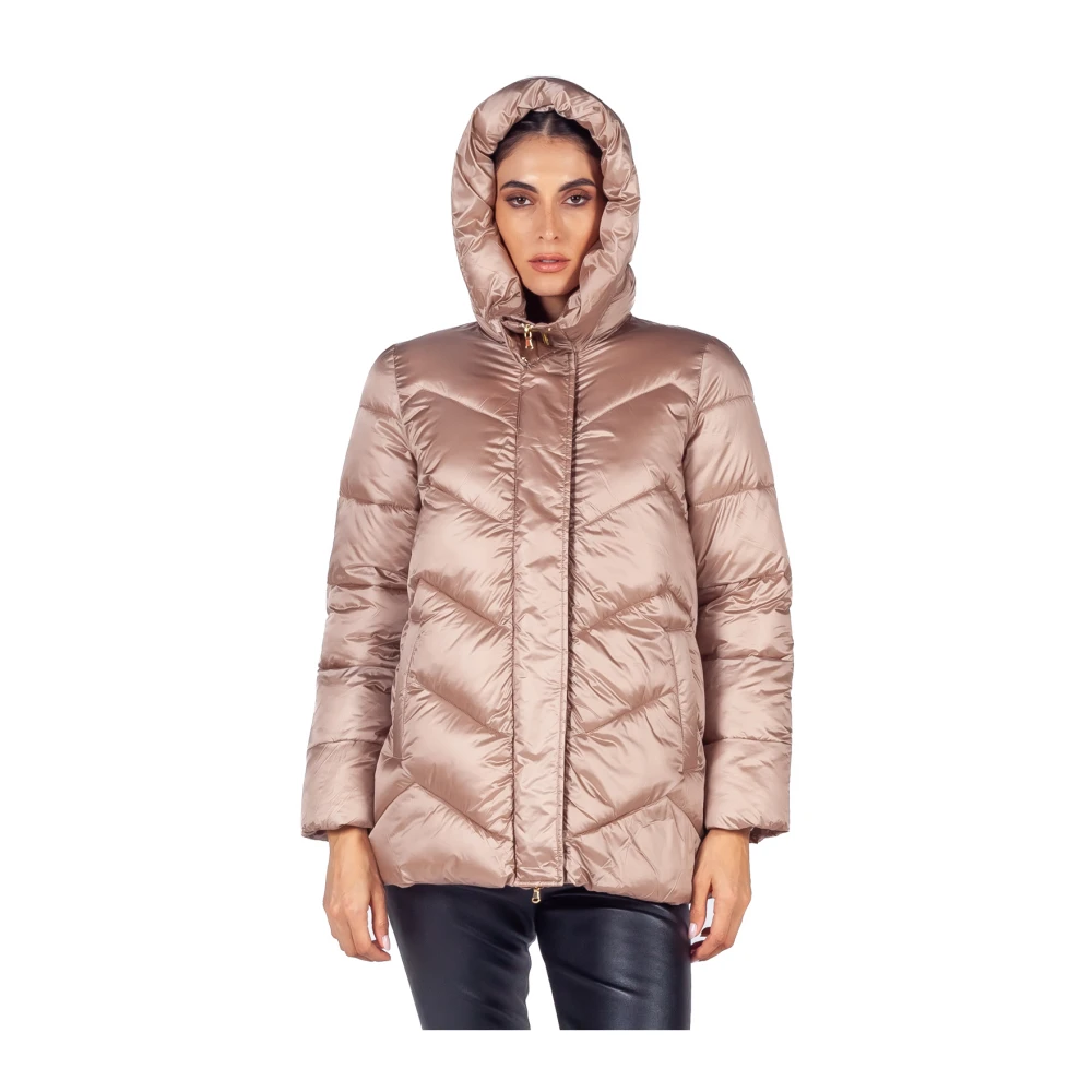 Emme DI Marella Gouden gewatteerde pufferjas met capuchon Yellow Dames
