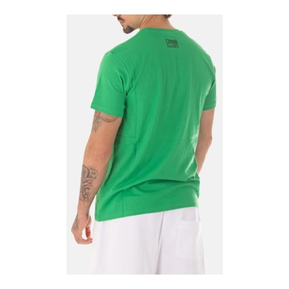 Just Cavalli Heren Logo T-shirt Green Heren
