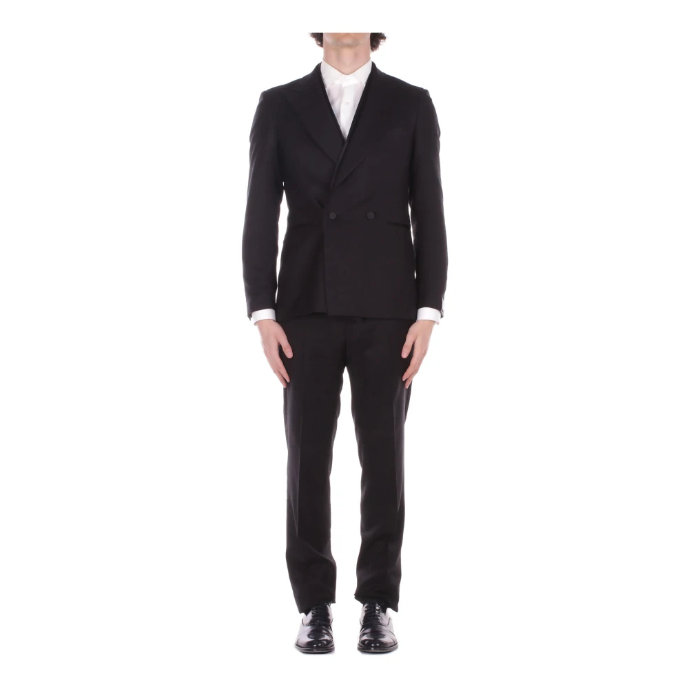 Tagliatore Men's Black Double Breasted Suit - Double Breasted Suits - Xl - Suits