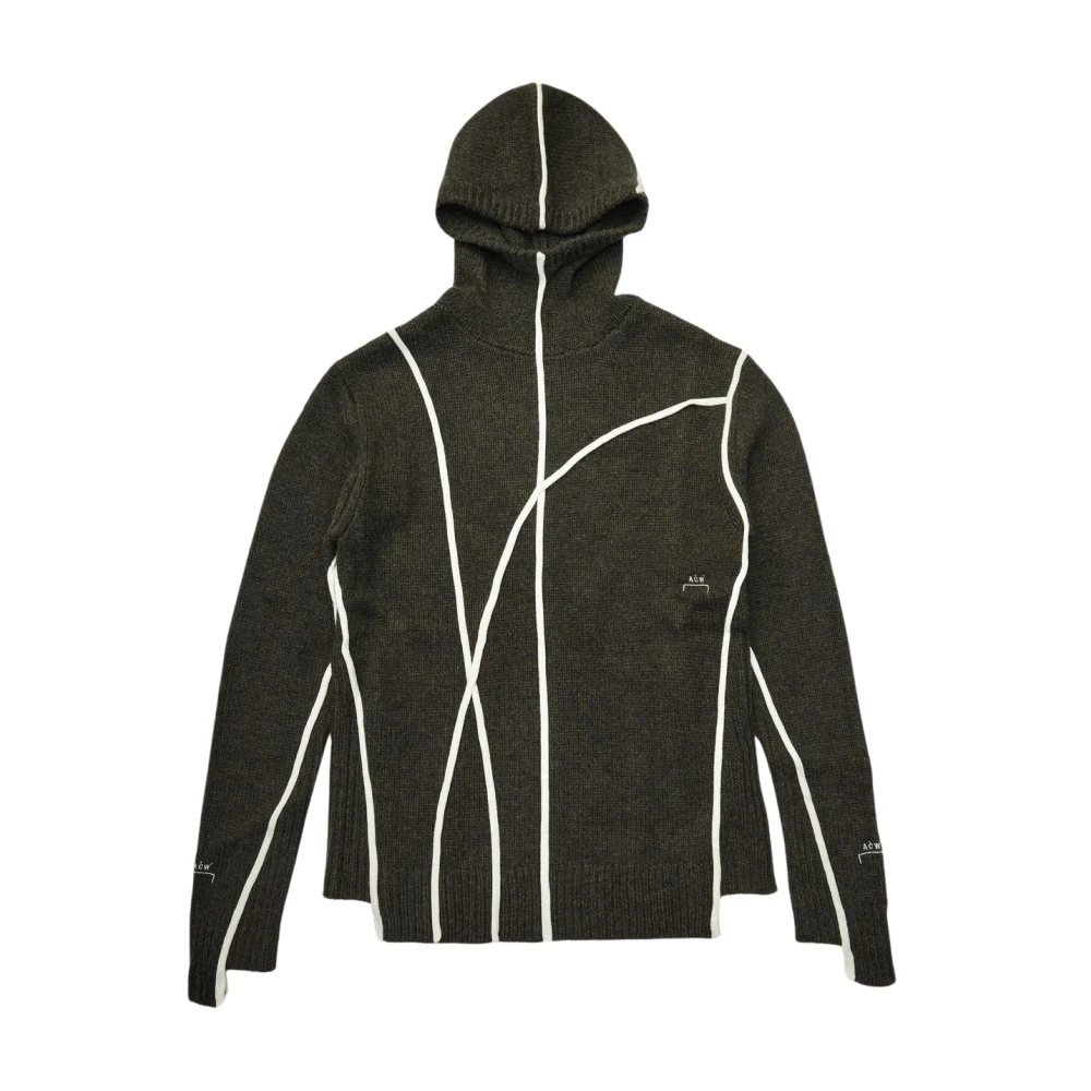 A-Cold-Wall Contour Gebreide Hoodie Grijs Groen Gray Heren