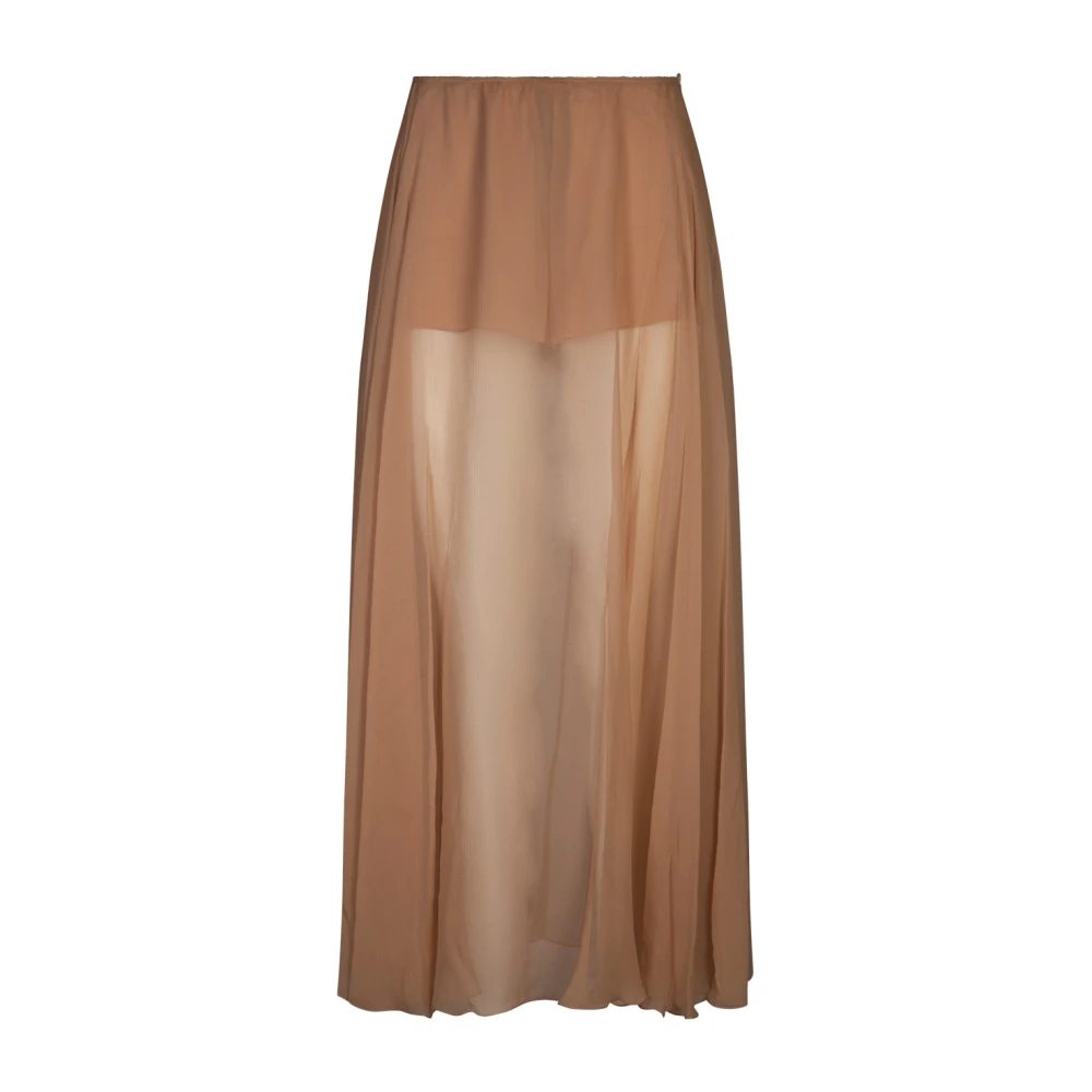 Chloé Zijden Rok in Cheek Kleur Brown Dames