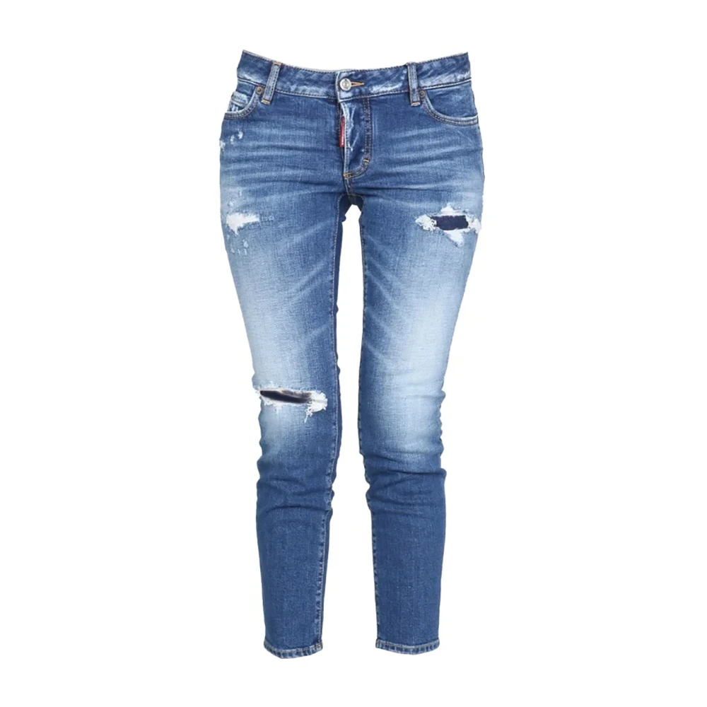 Dsquared2 Blauwe Distressed Skinny Jeans Blue Dames