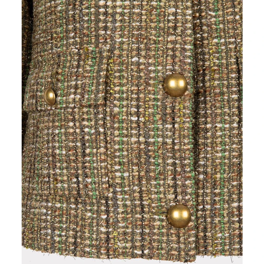 Esqualo Tweed Blazer Multi Color Green Dames