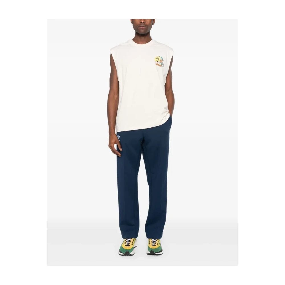 Barrow Katoenen Mouwloze T-shirt met Ronde Hals White Heren