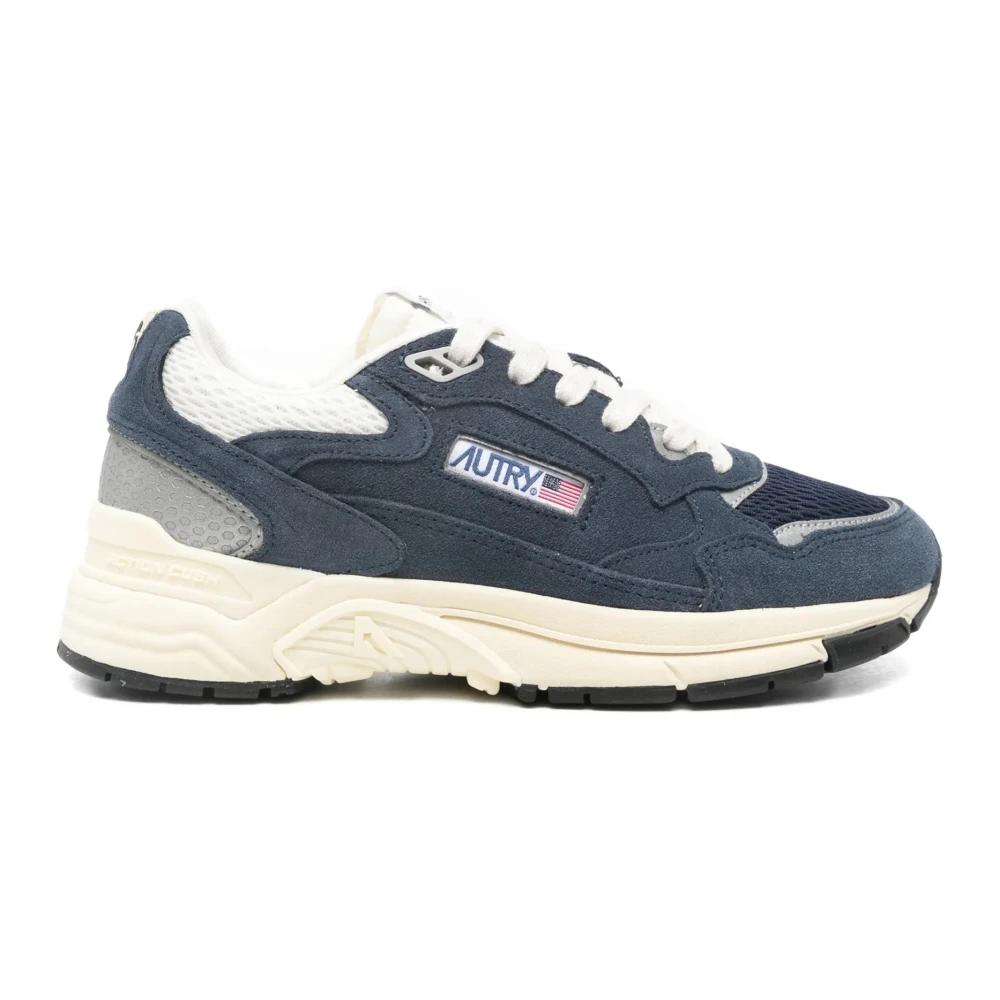 Autry Women's Blue Sneakers, 7 Uk, Hyperway Low Suede/Mesh