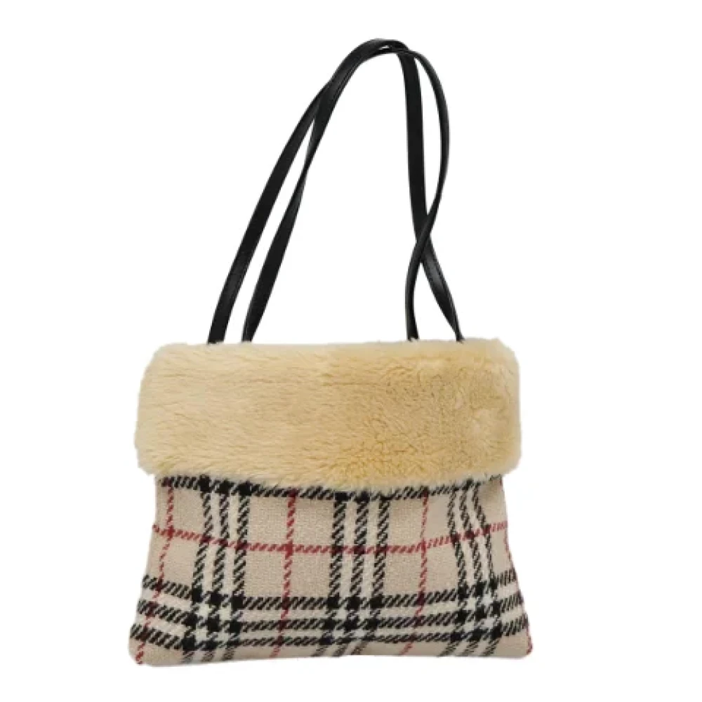 Burberry Vintage Pre-owned Wool handbags Beige Dames