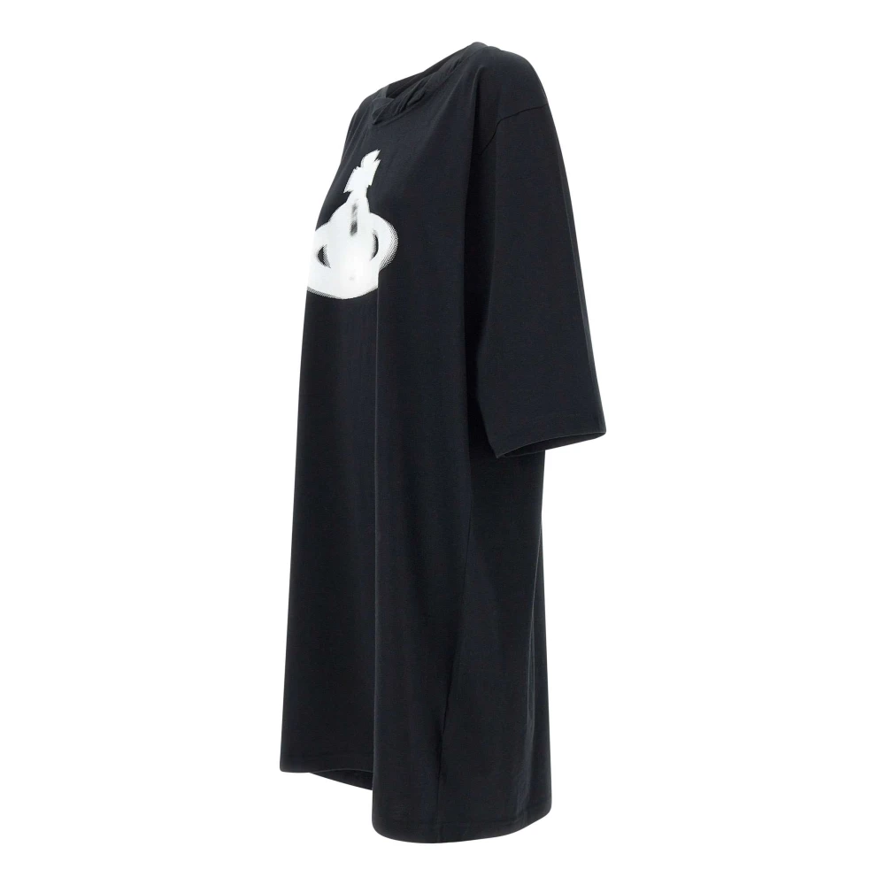 Vivienne Westwood Zwarte Halftone Orb Jersey Maxi Jurk Black Dames