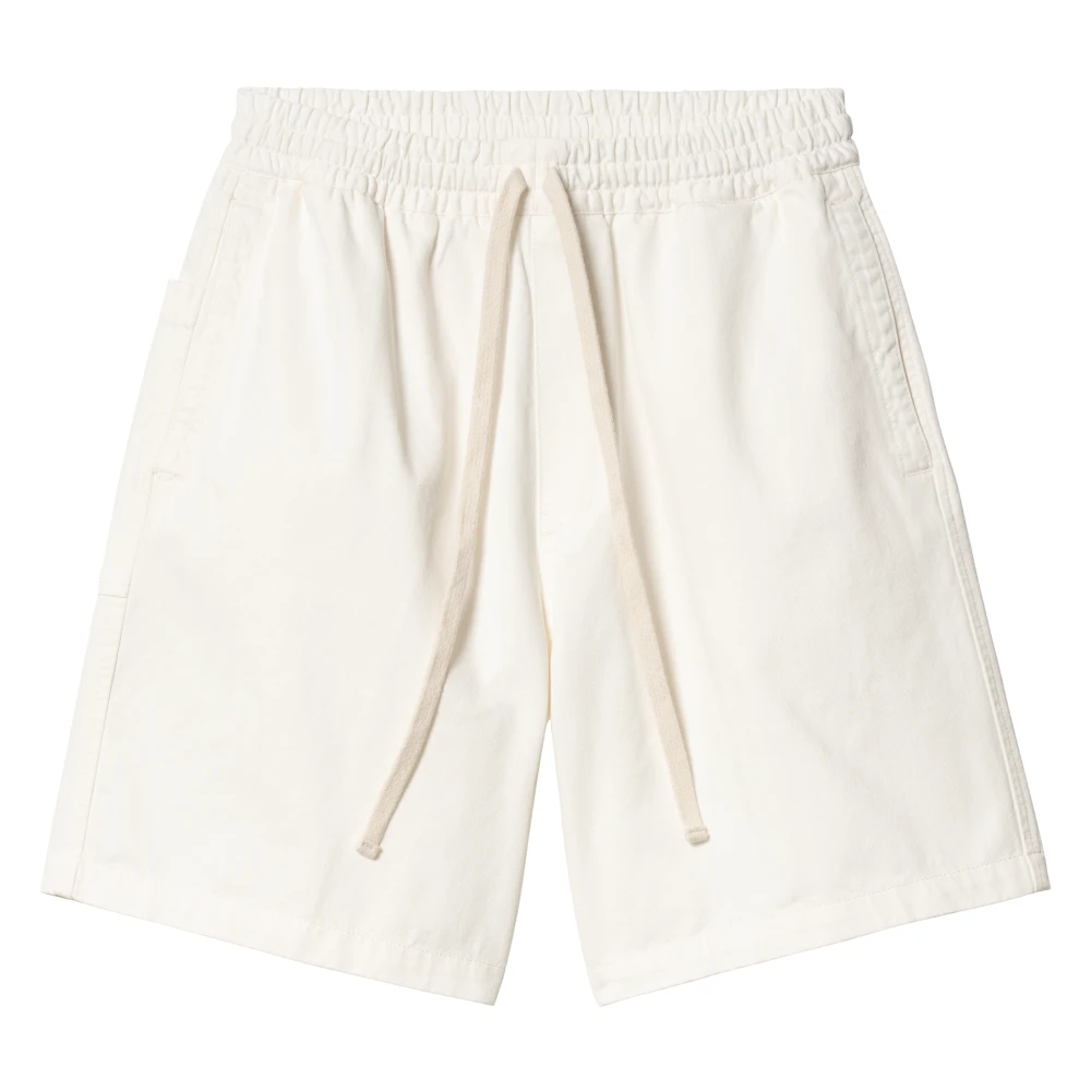 Carhartt WIP Witte Katoenen Elastische Taille Shorts White Heren