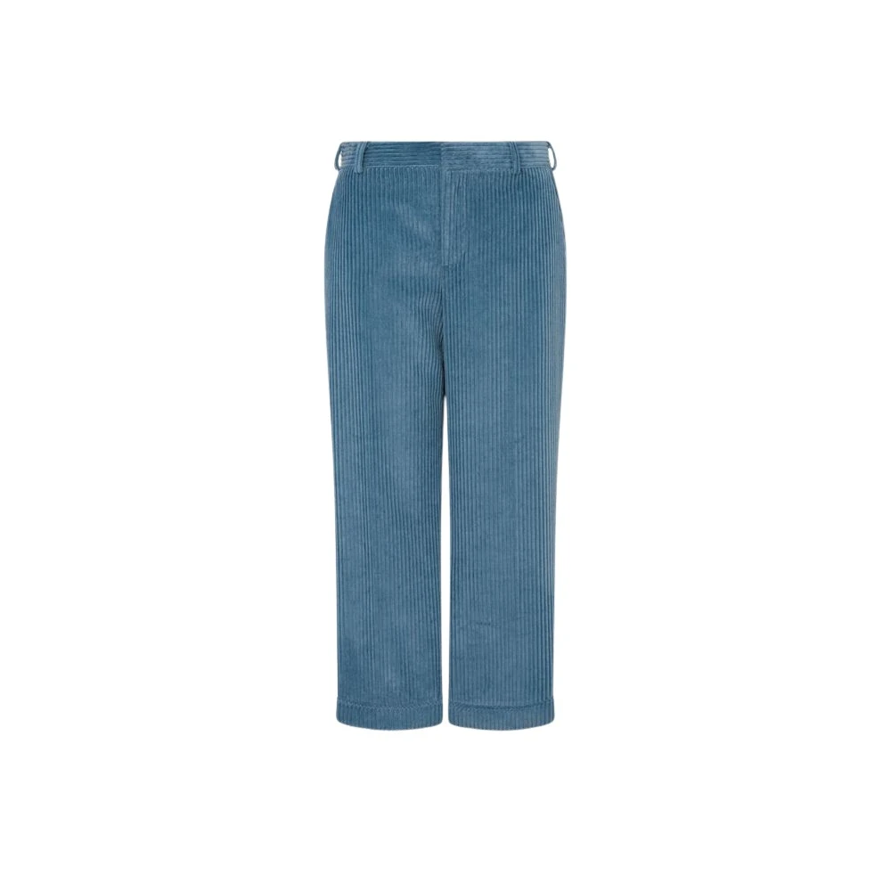 Moschino Women's Blue Corduroy Crop Pants