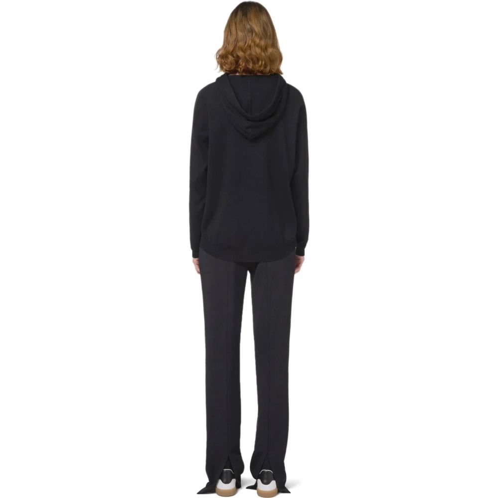 Elisabetta Franchi Zwart Boter Hoodie Bicolor Sweatshirt Black Dames