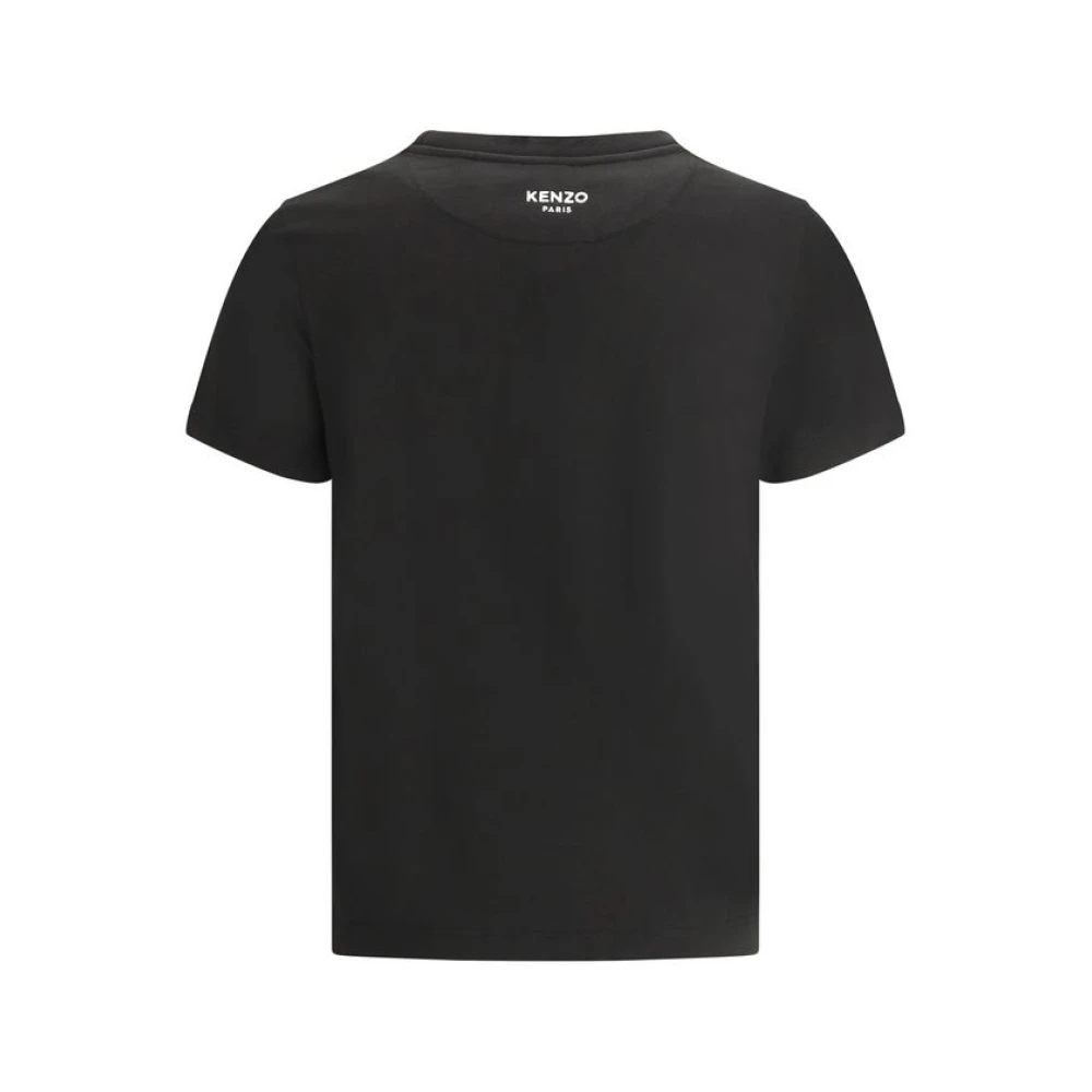 Kenzo Logo Patch Katoenen T-Shirt Black Dames