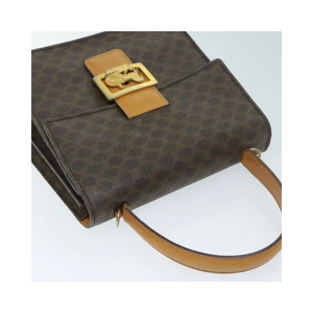 Celine Vintage Pre-owned Fabric handbags Brown Dames