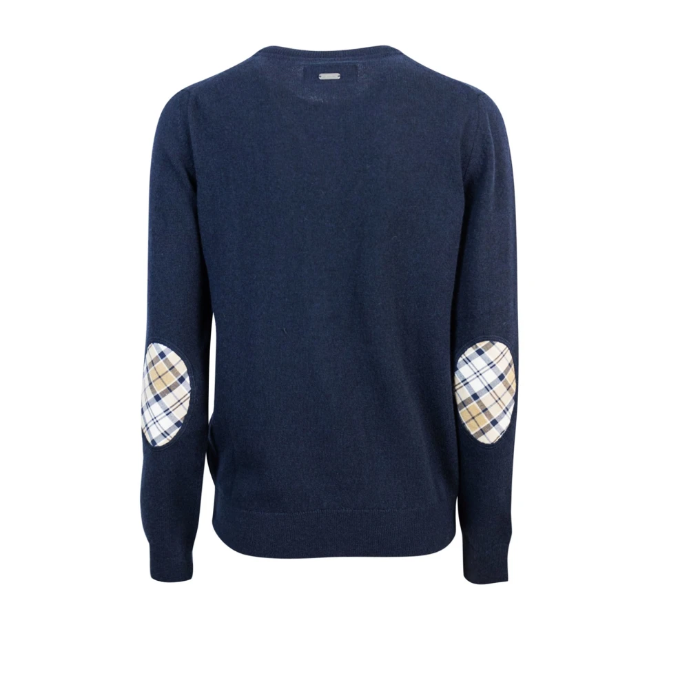 Barbour Blauwe Cardigan met Tartan Details Blue Dames