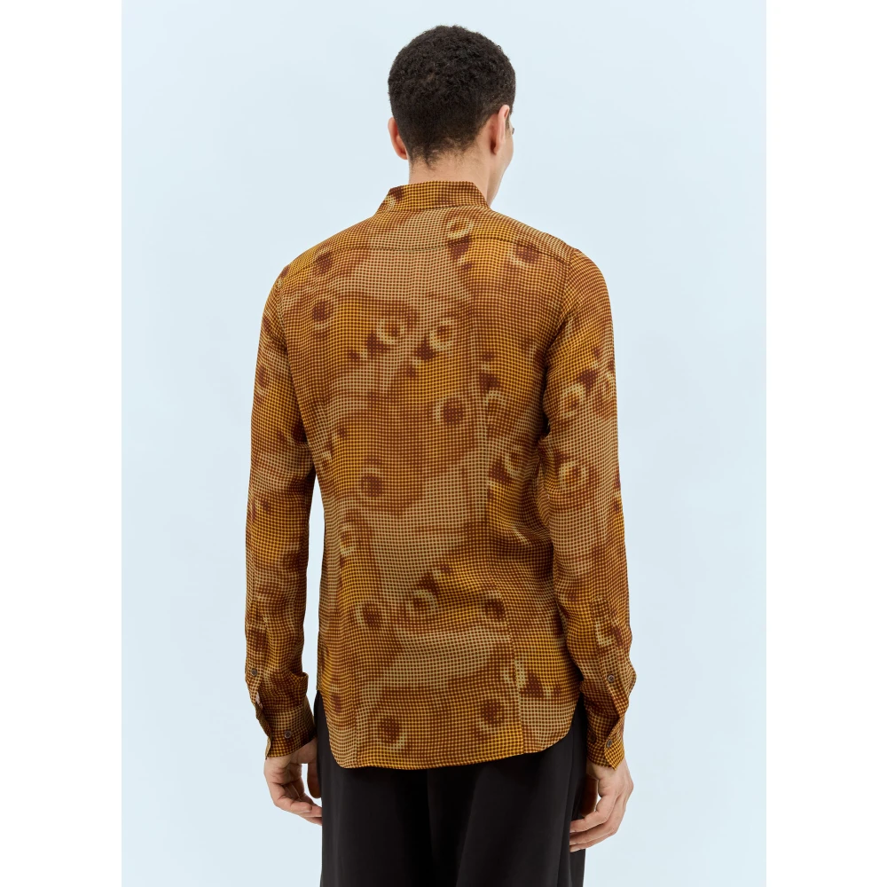 Dries Van Noten Grafisch Motief Shirt Brown Heren