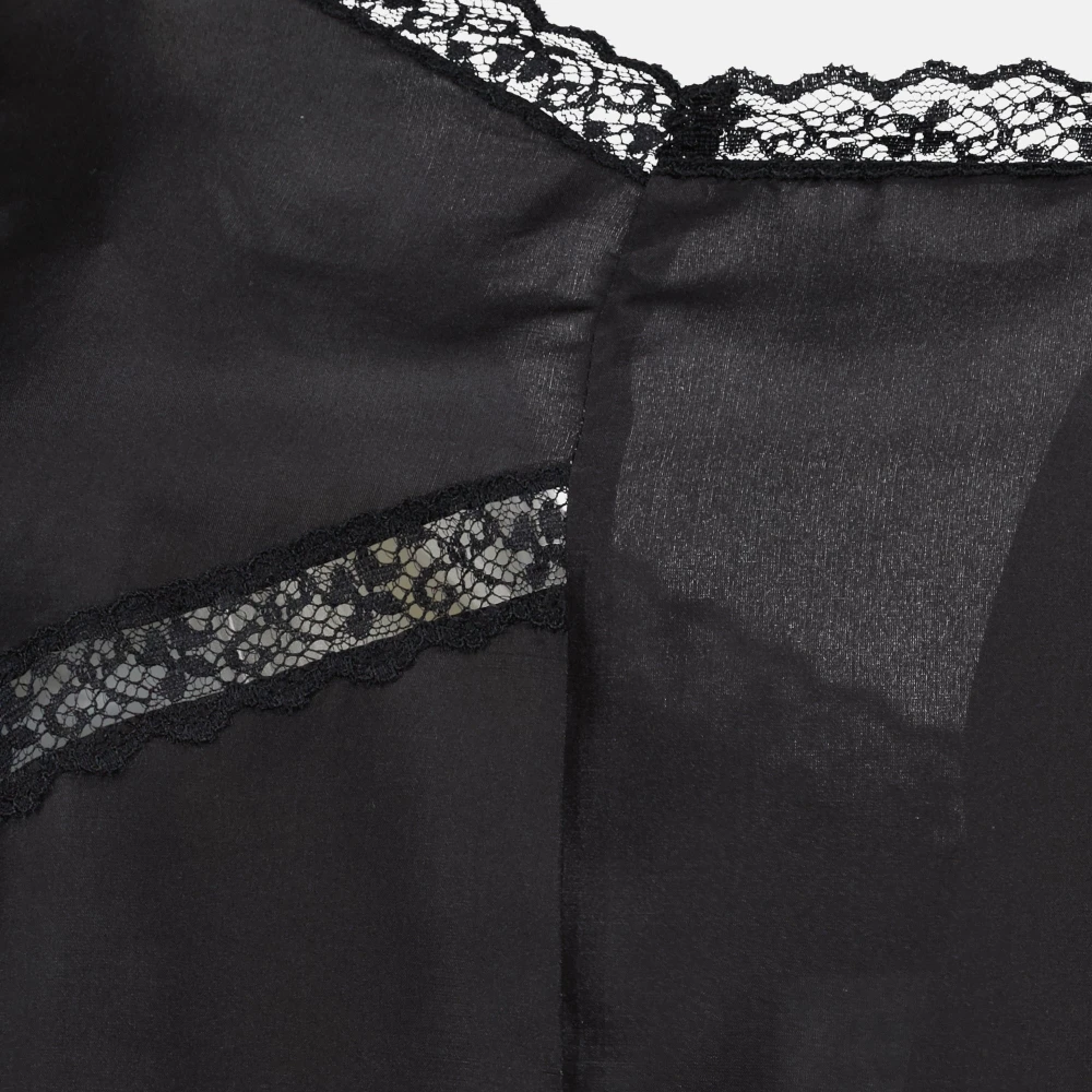 MM6 Maison Margiela Zijden kant top met asymmetrische halslijn Black Dames