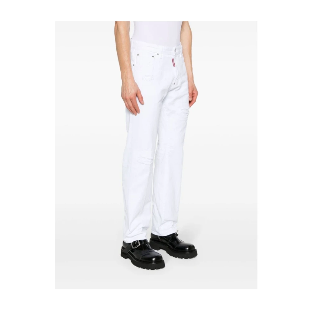 Dsquared2 5-Pocket Jeans in Stone Washed White Heren