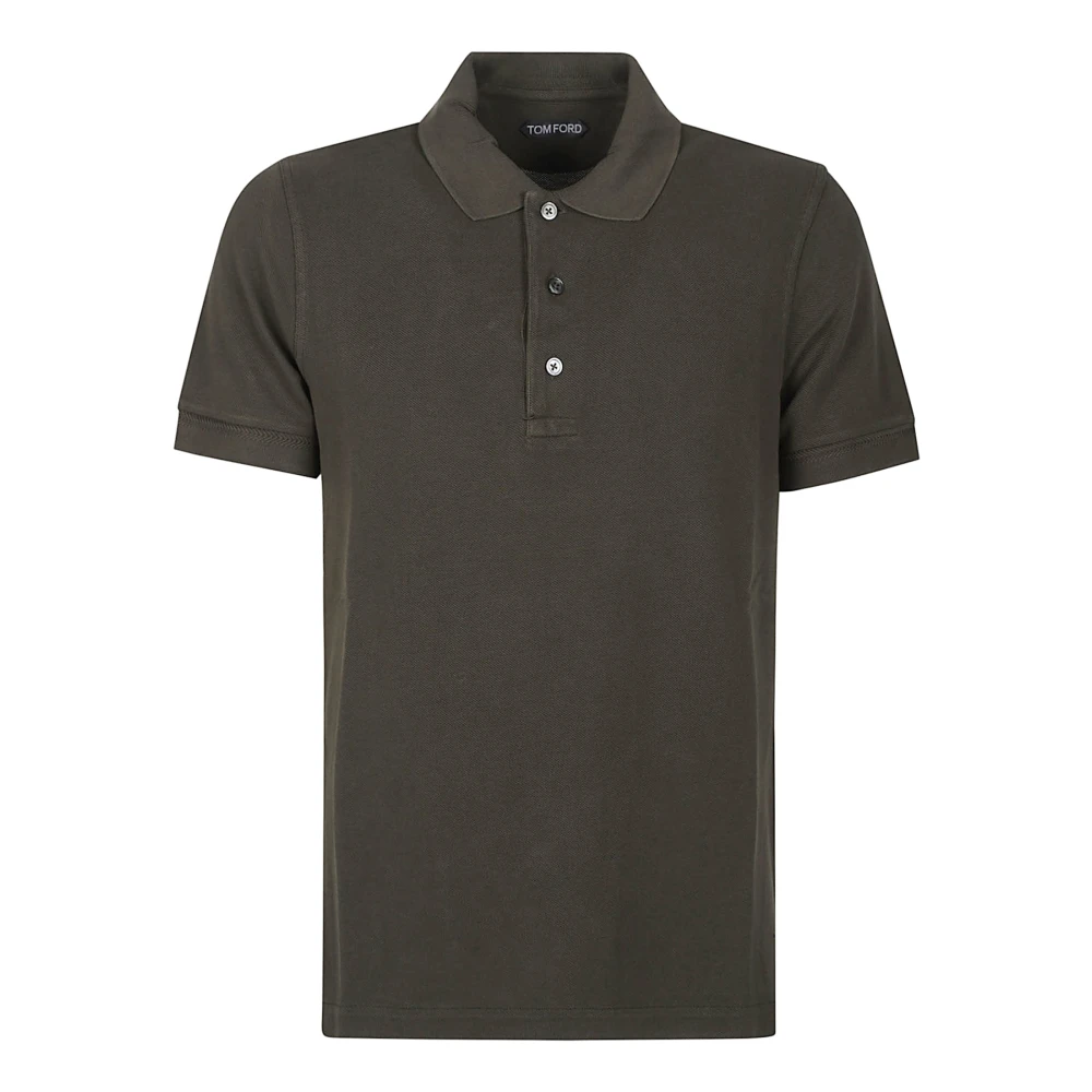Tom Ford Men's Green Polo Shirts, L, Piquet Polo