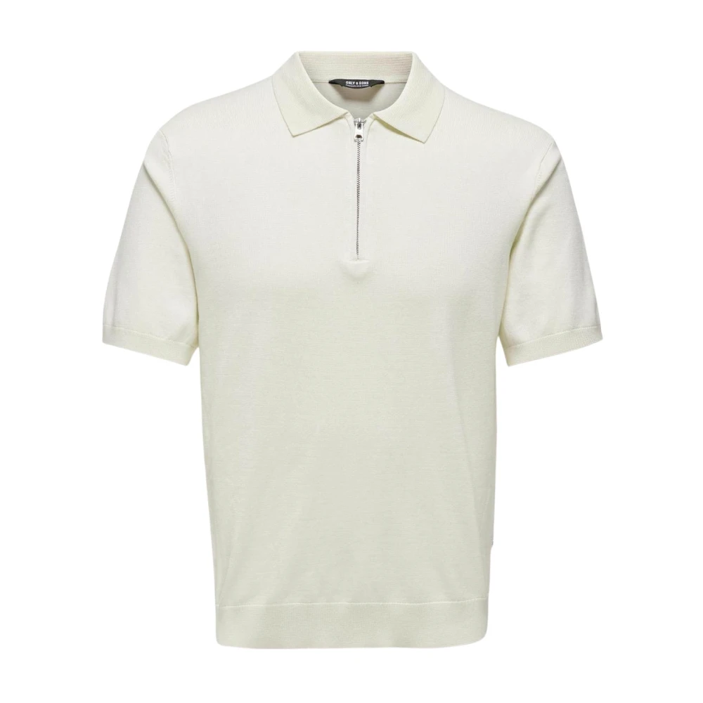 Only & Sons Casual Zip Polo Shirt Elevate Style White Heren