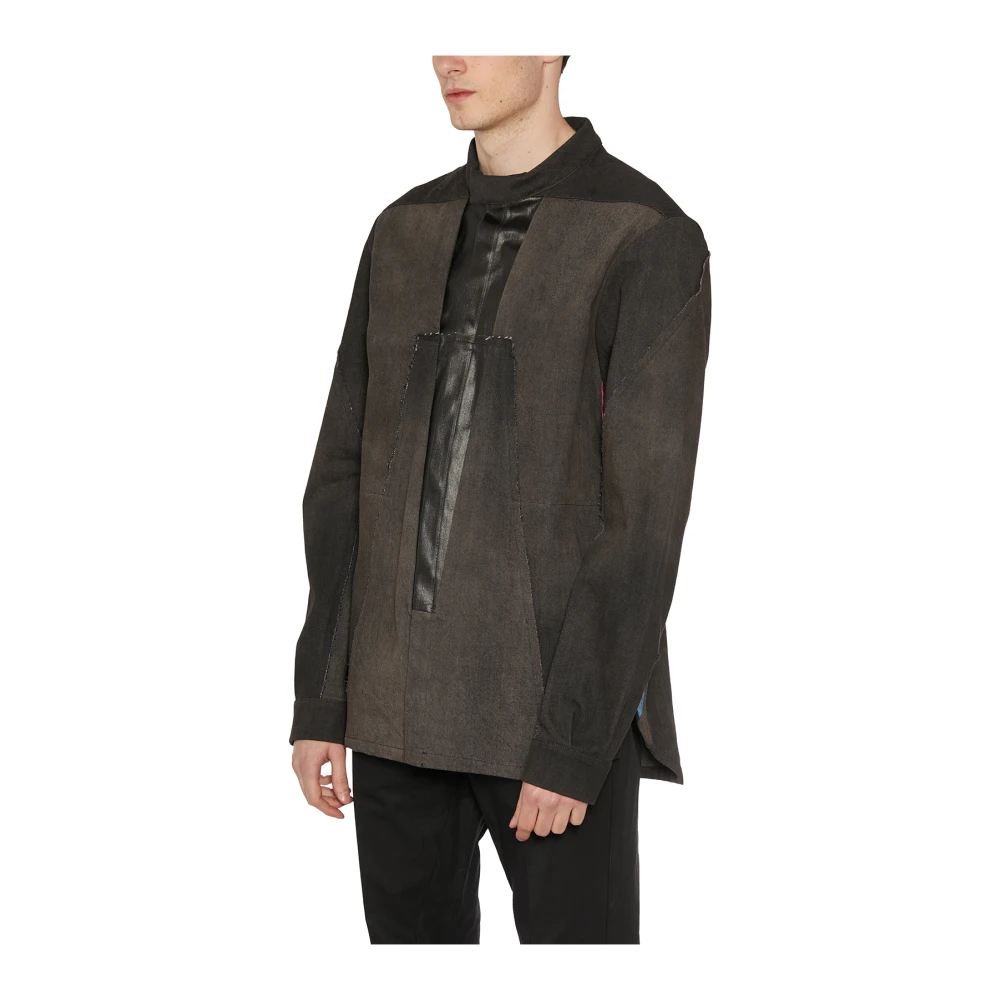 Rick Owens Denim Splintered Outer Shirt Black Heren