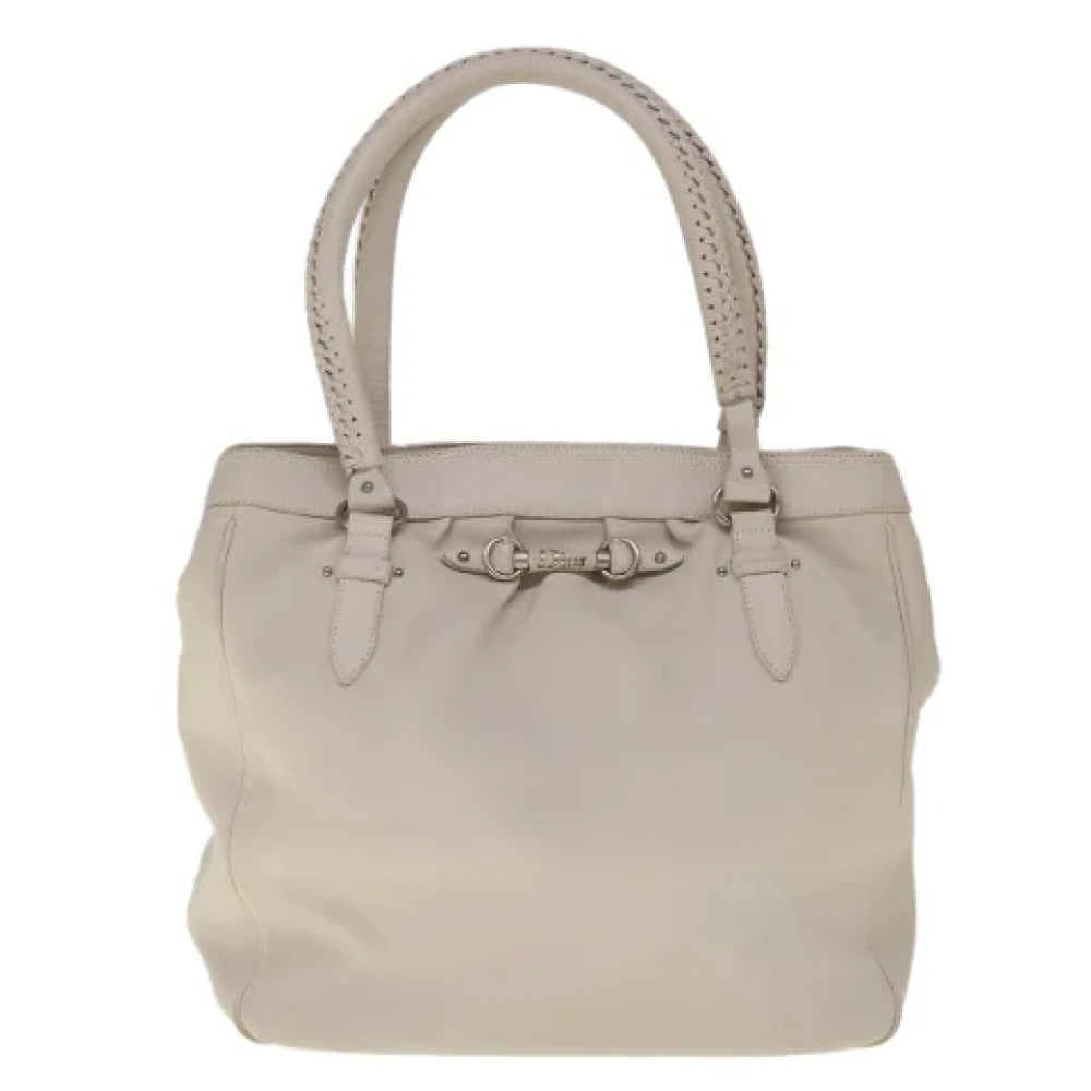 Dior Vintage Pre-owned Leather totes White Dames