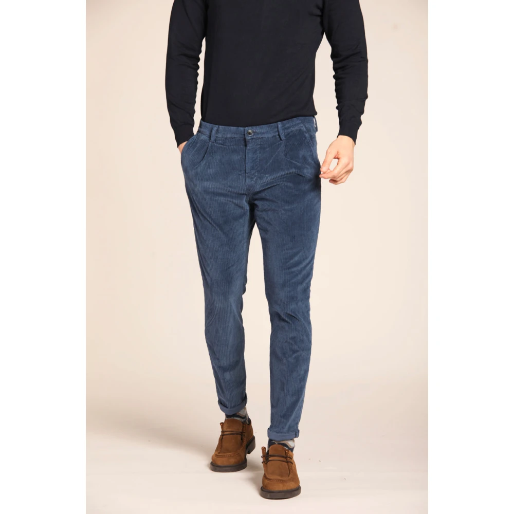 Mason's Fluweel chino broek wortel pasvorm Blue Heren
