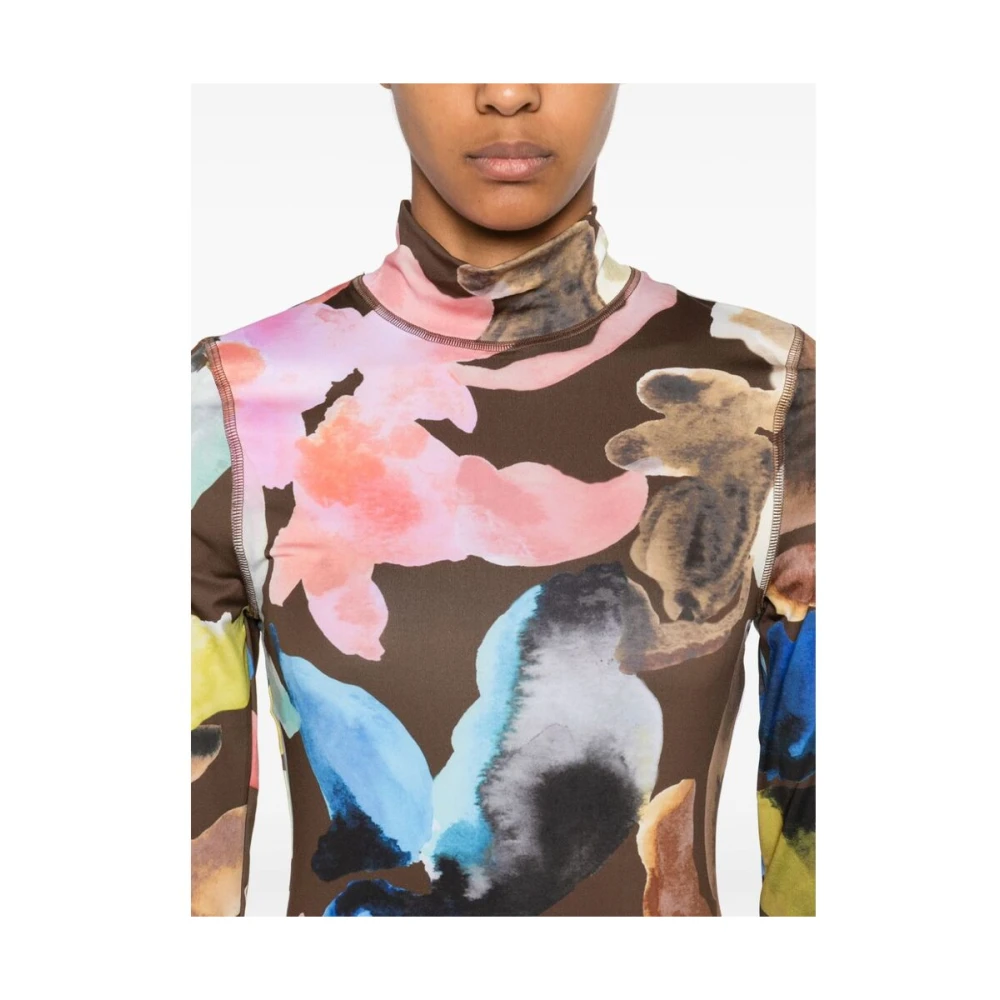 Stine Goya Bloemenprint Mock Neck Sweater Multicolor Dames
