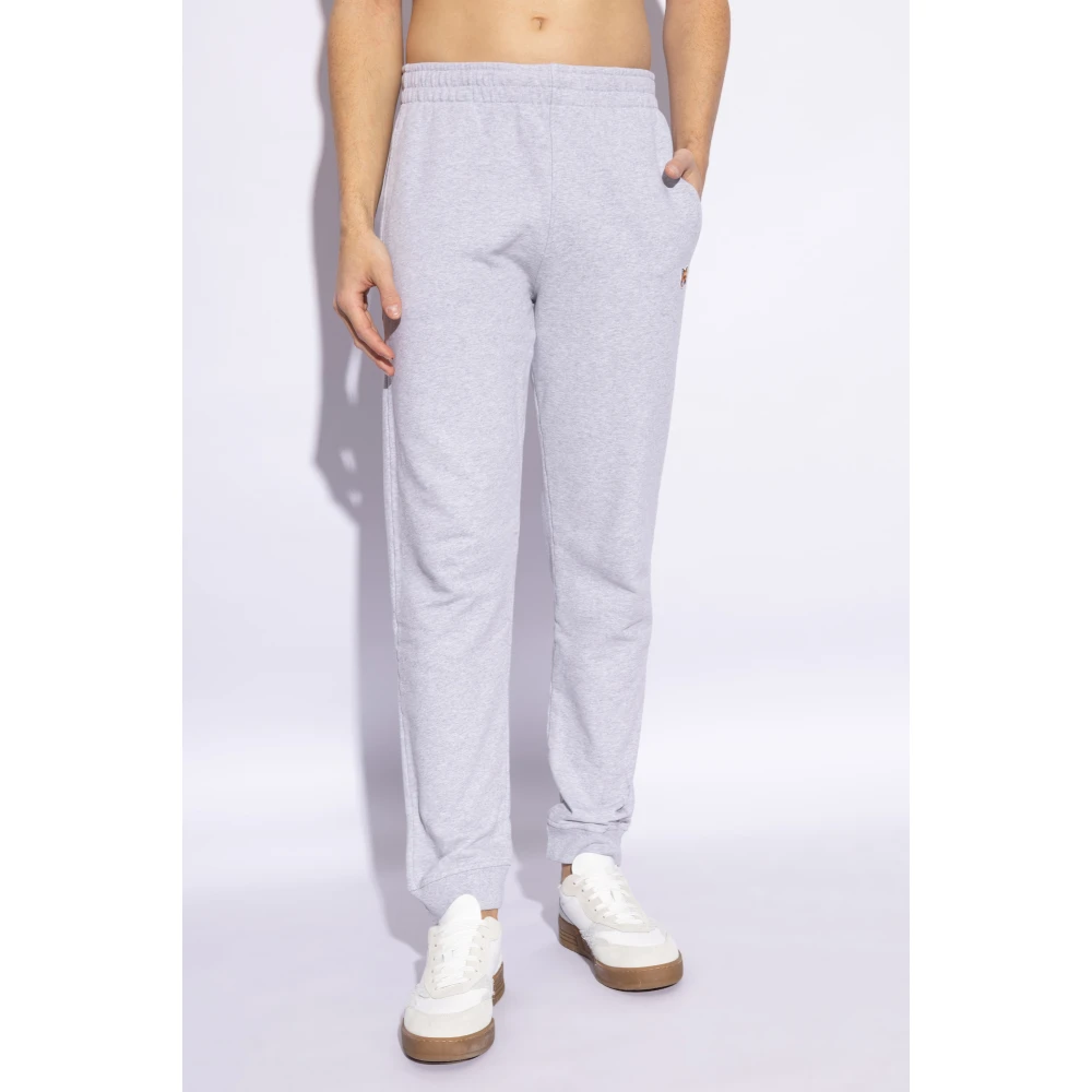 Maison Kitsuné Sweatpants met logo Gray Heren