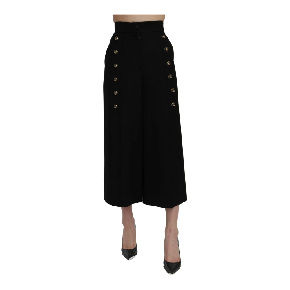Dolce & Gabbana Women's Black Classic Style Wide Leg Cropped Pants