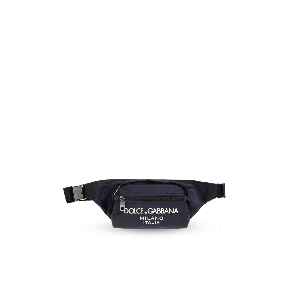Dolce & Gabbana Men's Blue Belt Bag With Logo