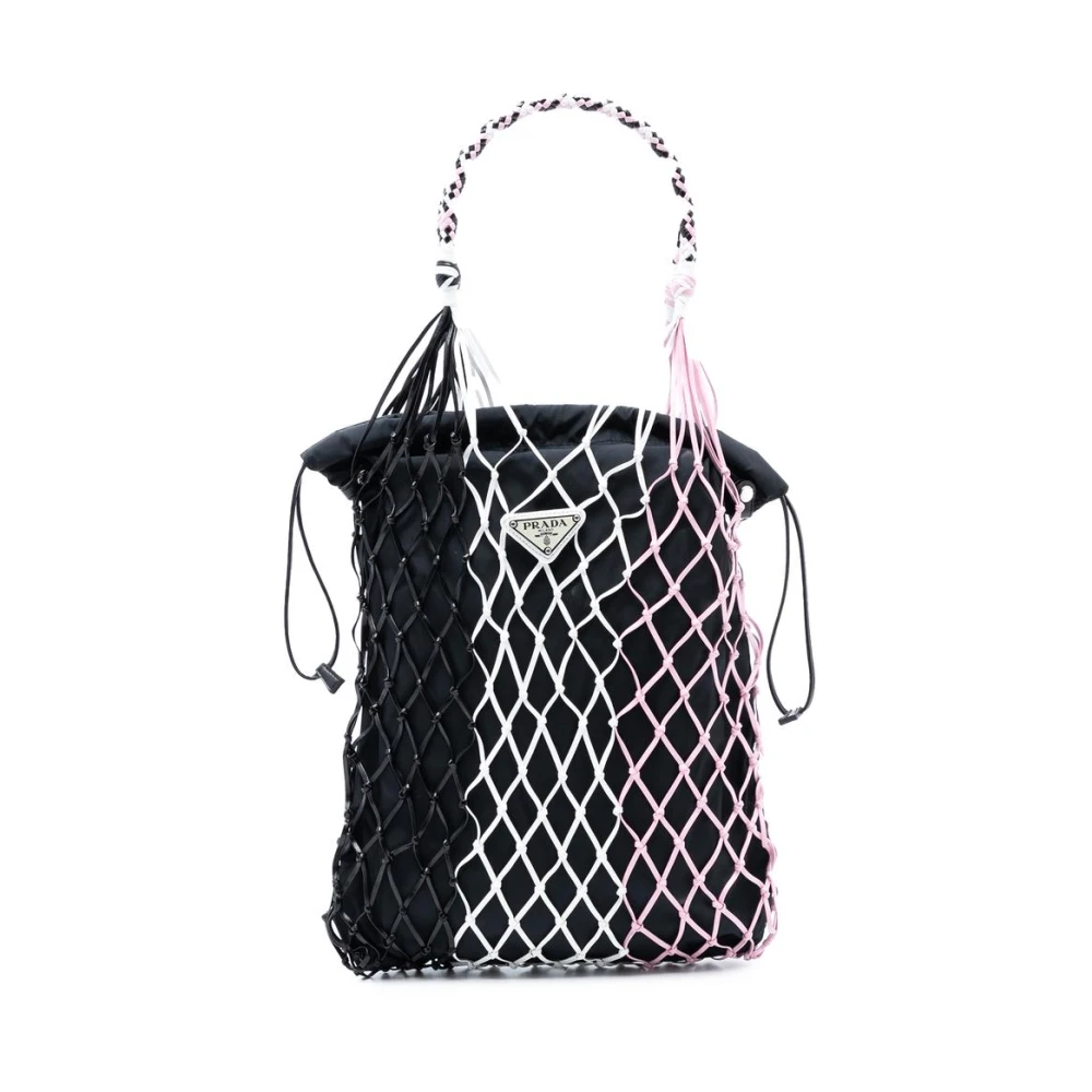 Prada Vintage Women's Black Pre-Owned Drawstring Bucket Bag