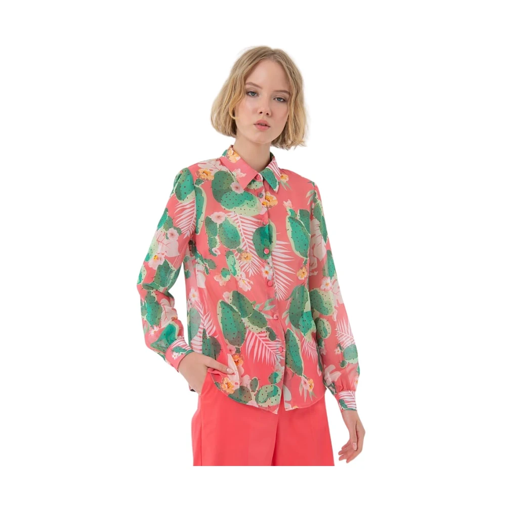 Fracomina Bloemenfantasie Reguliere Overhemd Multicolor Dames