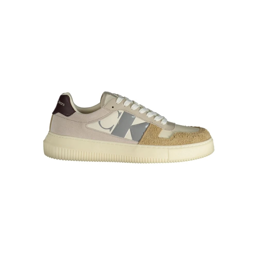 Calvin Klein Men's Beige Sneaker With Contrast Details