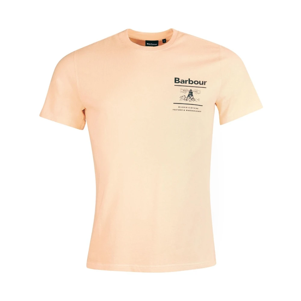 Barbour Nautische Stijl T-Shirt Koraalzand Orange Heren