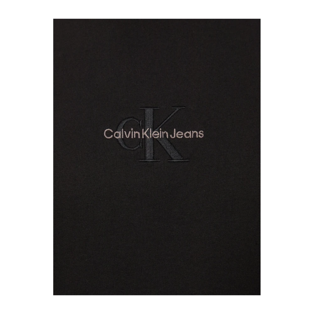 Calvin Klein Geborduurd logo katoenen T-shirt Black Heren