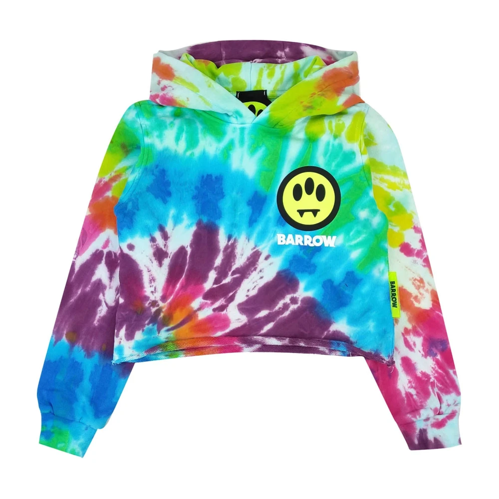 Barrow Multicolor Kids Sweatshirts, Female, 10 Y, Cropped Tie-Dye Sweatshirt