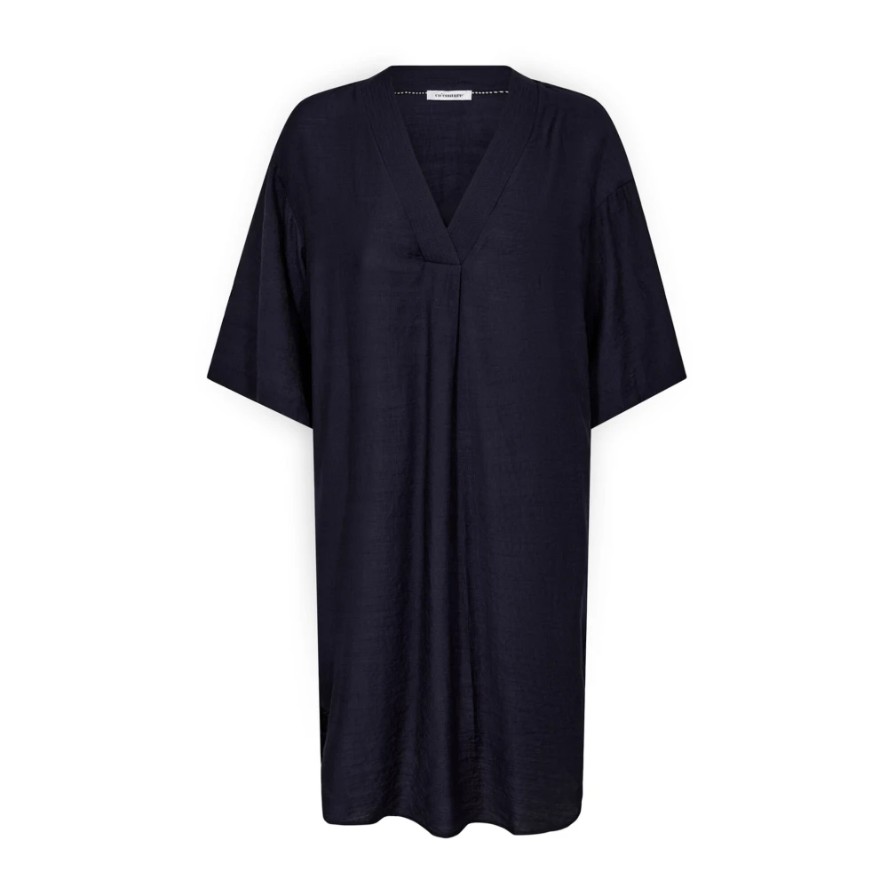 Co'Couture Navy Plooi Tuniek Jurk Blue Dames