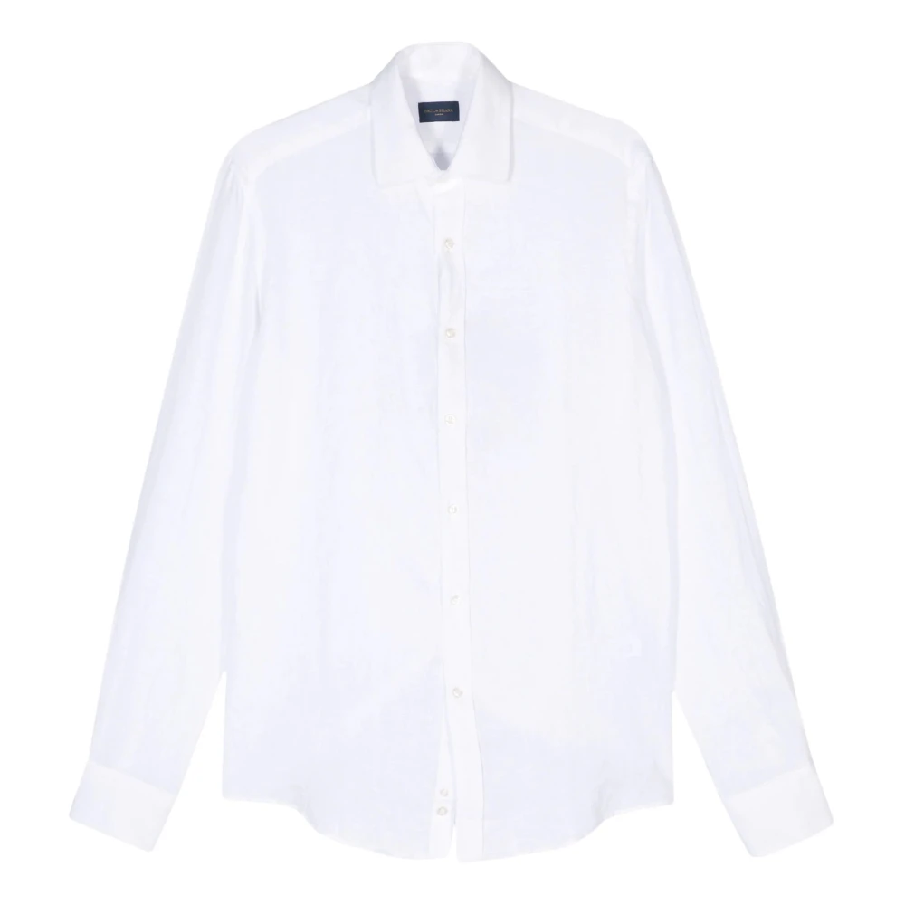 Paul & Shark White Casual Linen Long Sleeve Shirt - Male - Formal Shirts - M - Shirts
