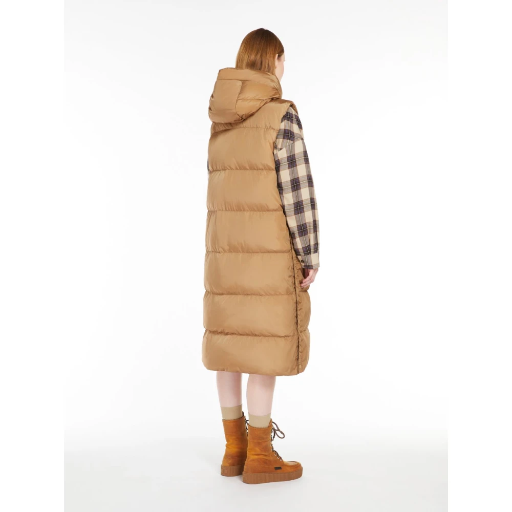 Max Mara Weekend Lange gewatteerde jas met capuchon Brown Dames
