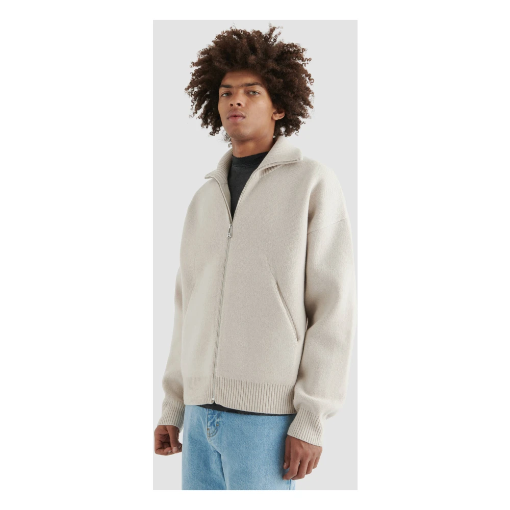 Axel Arigato Core Zip-Up Sweater Beige Heren