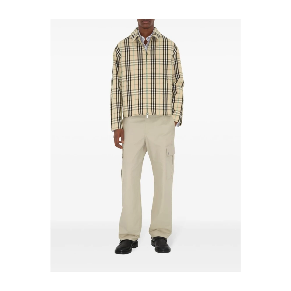 Burberry Vintage Check Katoenen Twill Jas Beige Heren