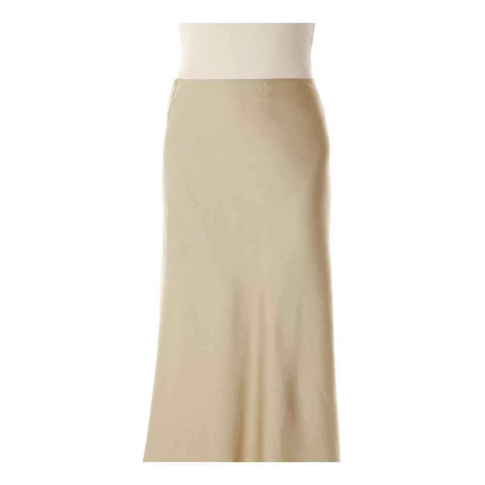 drykorn Zijden A-lijn Midi Rok Beige Dames