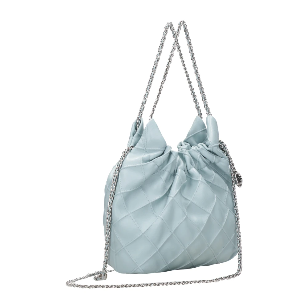 TORY BURCH Nappa Trapeze Gewatteerde Schoudertas Gray Dames