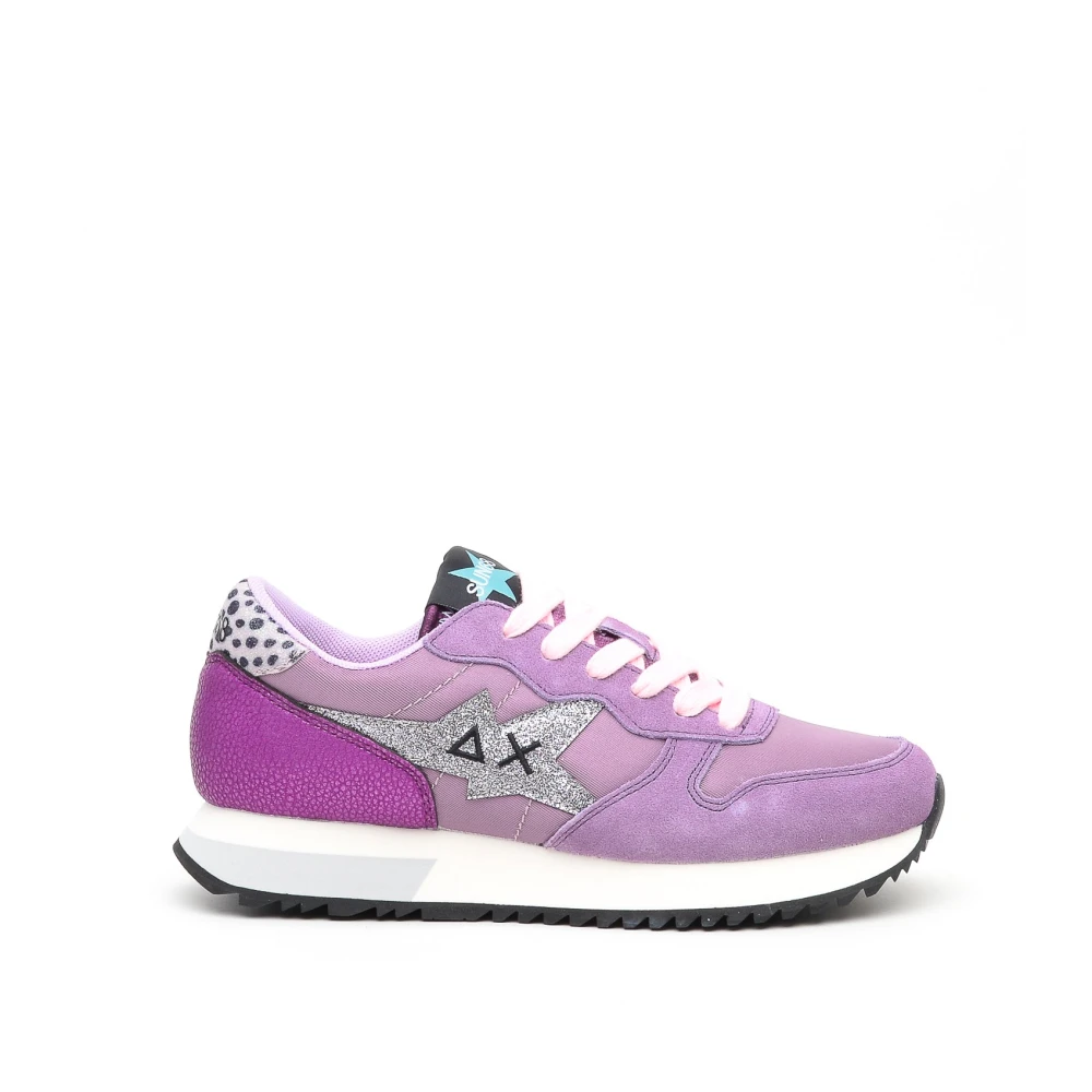 Sun68 Paarse Suède en Stoffen Sneakers Purple Dames